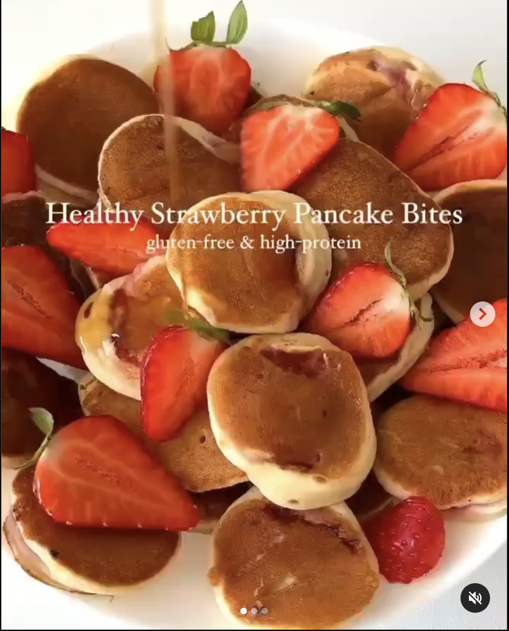 strawberry pancake bites