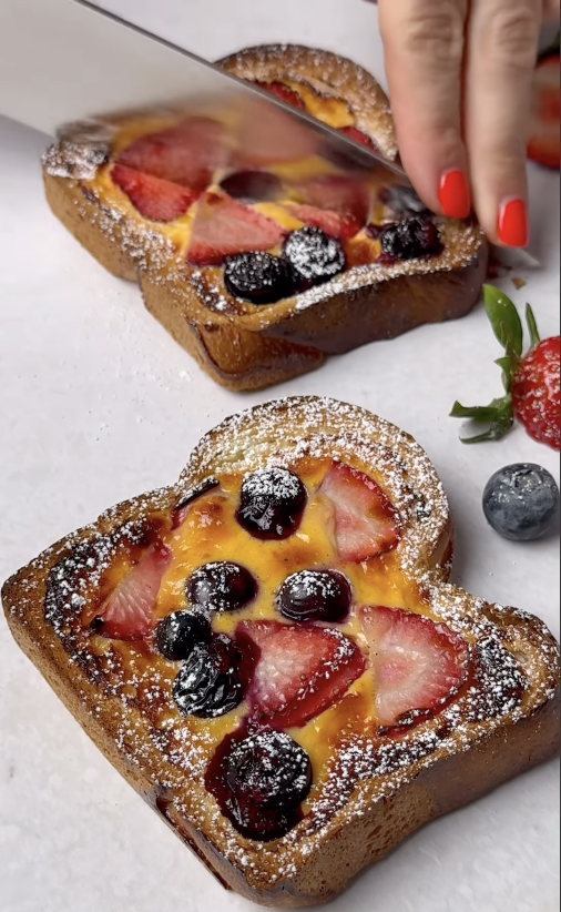 Air fried custard toast