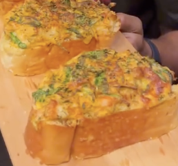 Spinach and crab shrimp toast