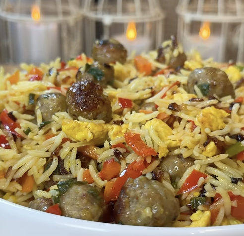 Mini meatball Stir Fried Rice